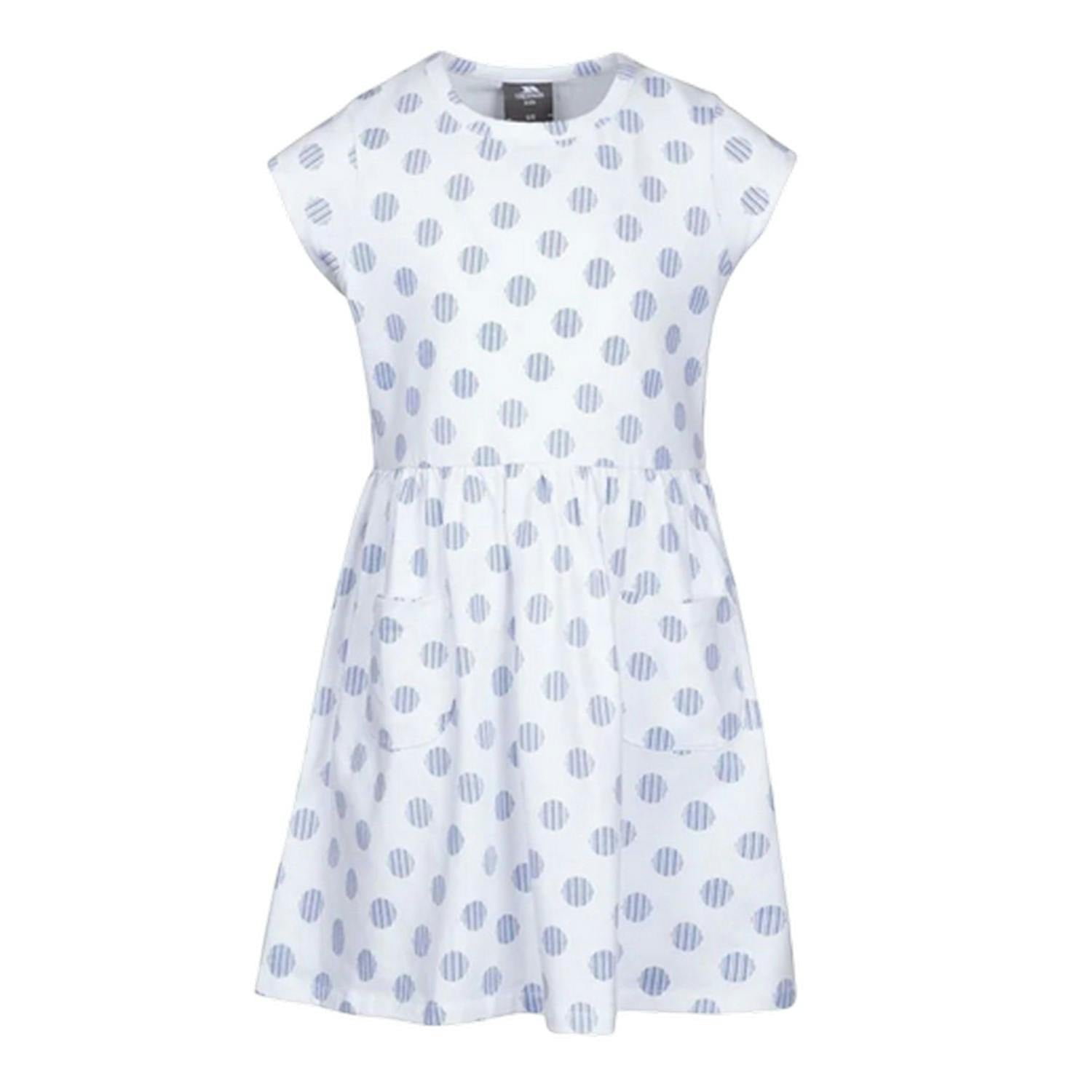 Trespass (5-6 Years, White) Girls Polka Dot & Stripe Casual Dress - Image 2