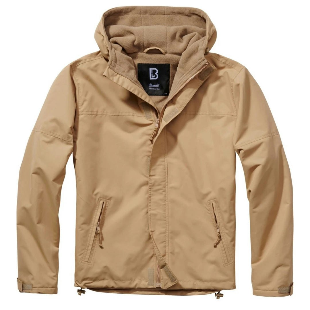 Brandit Windbreaker Zipped Hooded Jacket Military Jacket Camo - Camel - 2XL