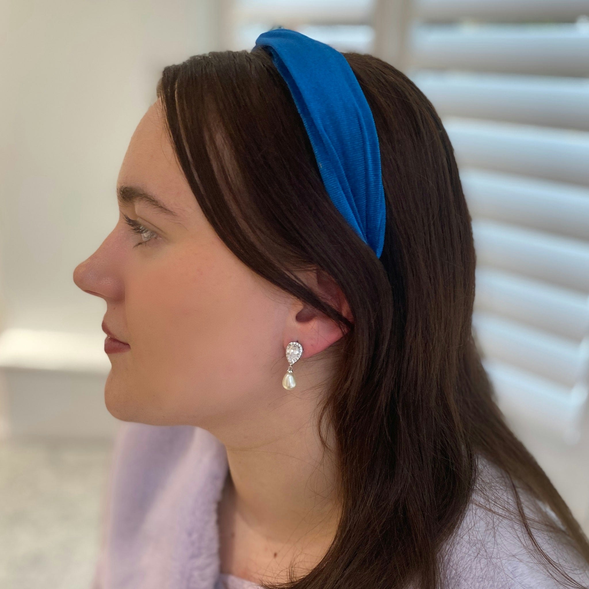 Queenmee Accessories Blue Headband Velvet Headband Knot Hair Band