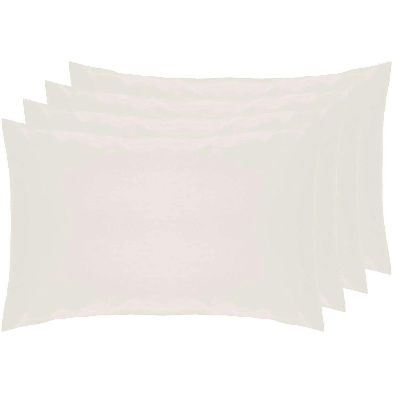 Belledorm Ivory Percale Housewife Pillowcase (Pack Of 4) - 51Cm X 76Cm - 100% Combed Cotton