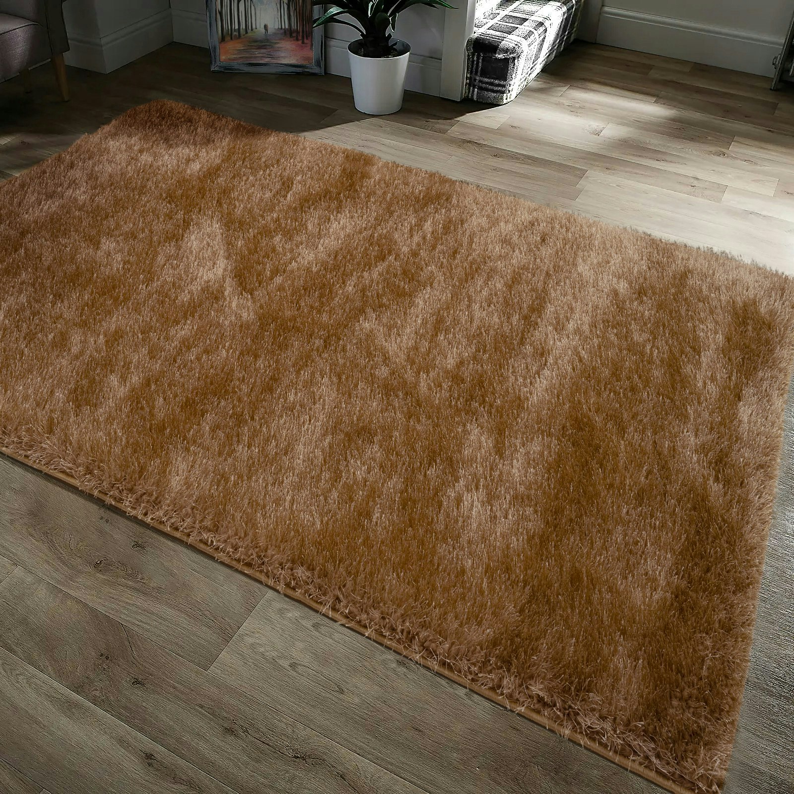 Home Republic Brown Majestic Shaggy Rug - 120 X 170