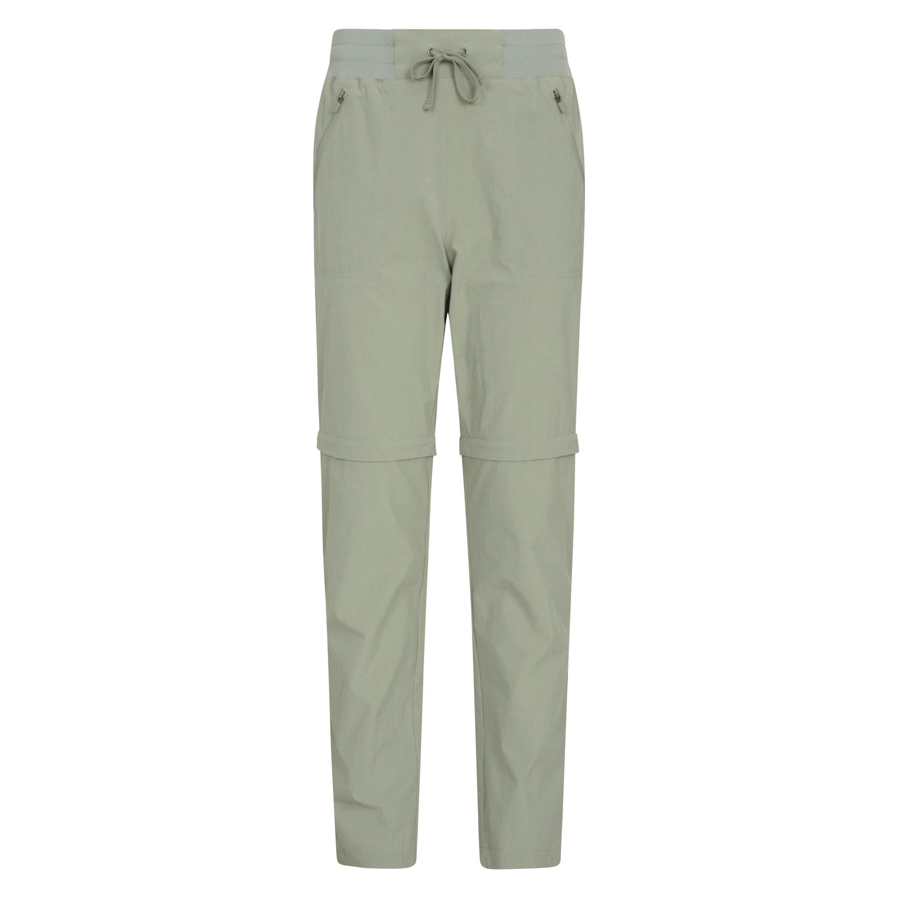 Mountain Warehouse Women's Green / Explorer Zip-Off Hiking Trousers - Khaki - Khaki - 14 Uk R - 40% Polyester/40% Polyamide/20% Elastane