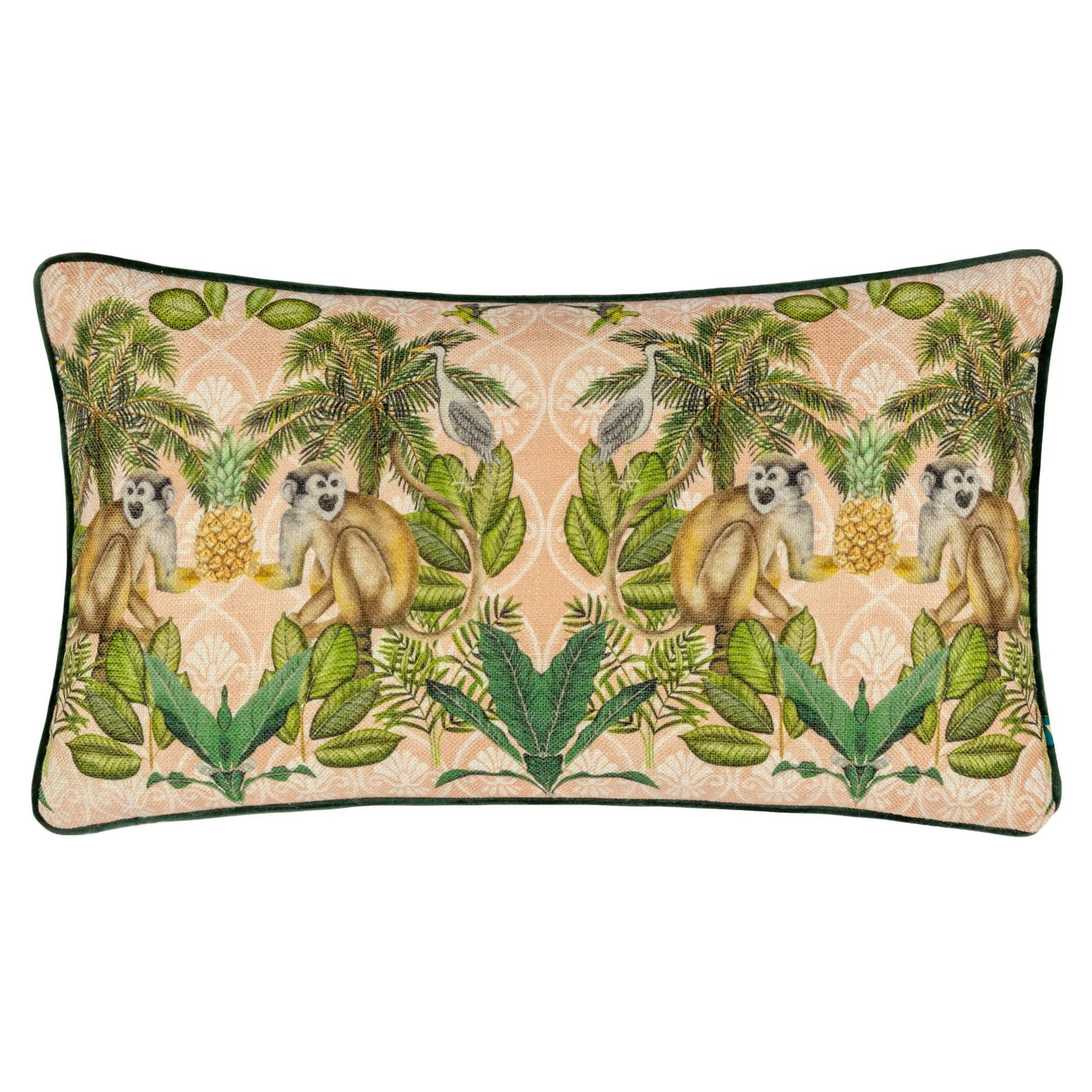 Wylder Valera Korba Monkey Cushion Cover - Multicoloured - 50Cm X 30Cm - Multicoloured - 100% Polyester