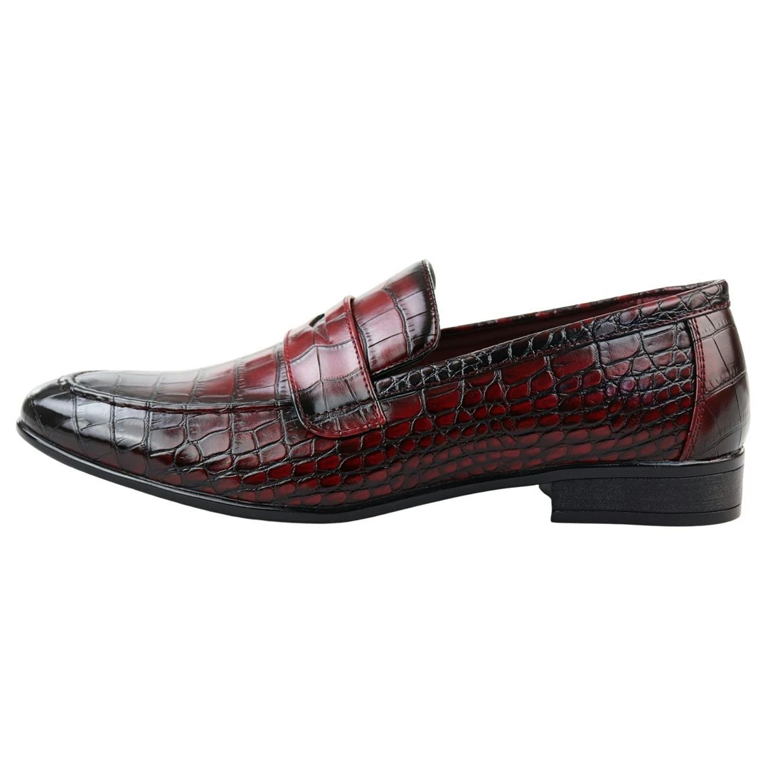 Elong Men's Red Slip On Formal Loafers - Uk 6