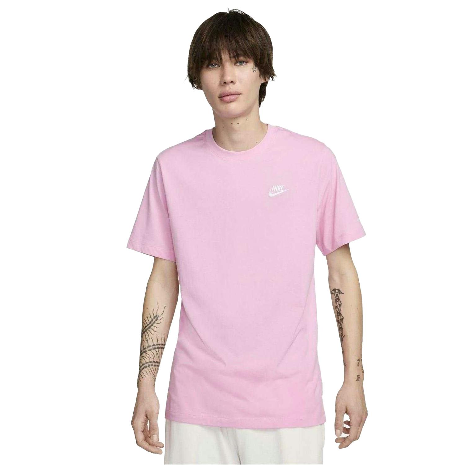 Nike Men's Pink Club T-Shirt - Rise - Xs - Rise - 100% Cotton
