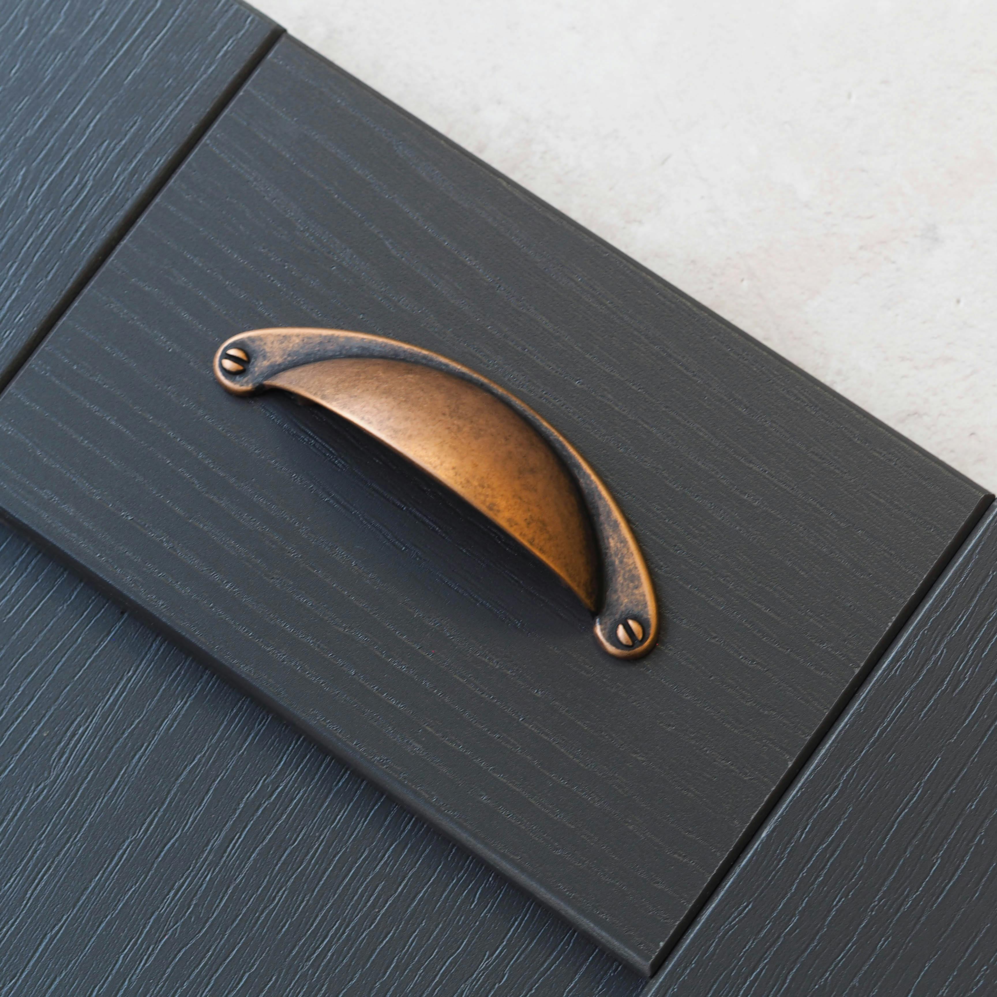 Copper Kitchen Cup Handle Antique Half Moon Cupboard Door Drawer Furniture Pull - Image 6