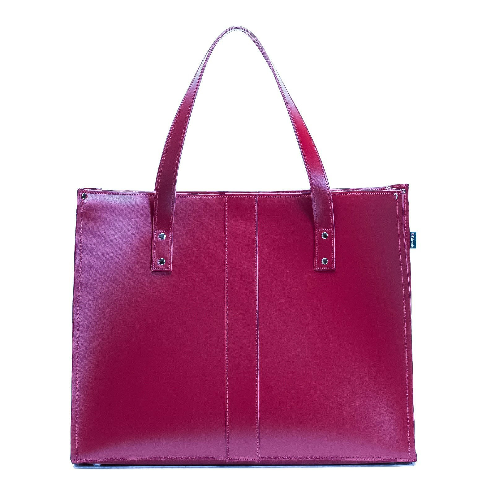 Zatchels Magenta Handmade Leather Shopper