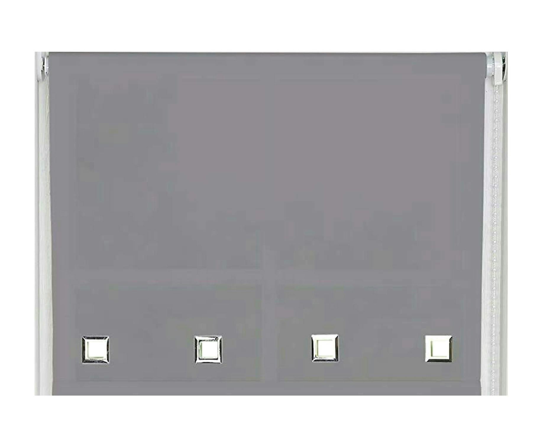 Rackhams Grey Slate Square Eyelet Edge Roller Blind - 95Cm