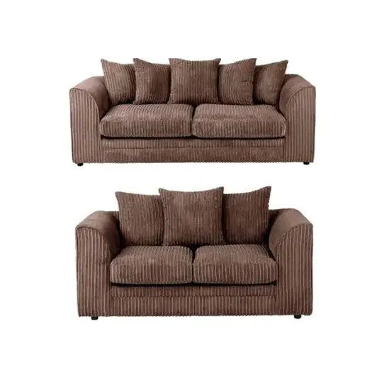 Snug Furniture Camden Jumbo Cord 3+2 Sofa Set - Chocolate