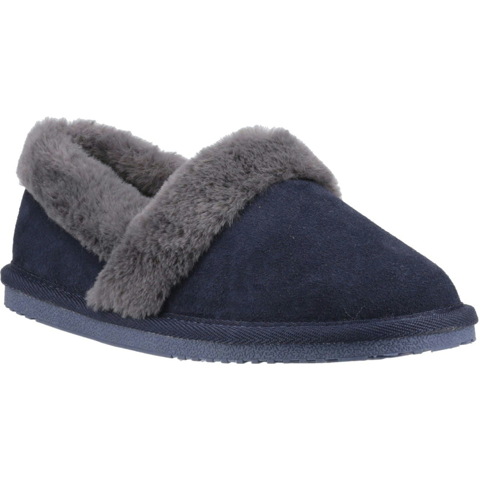 Hush Puppies Women's Ariel Suede Navy Slippers - Size 7
