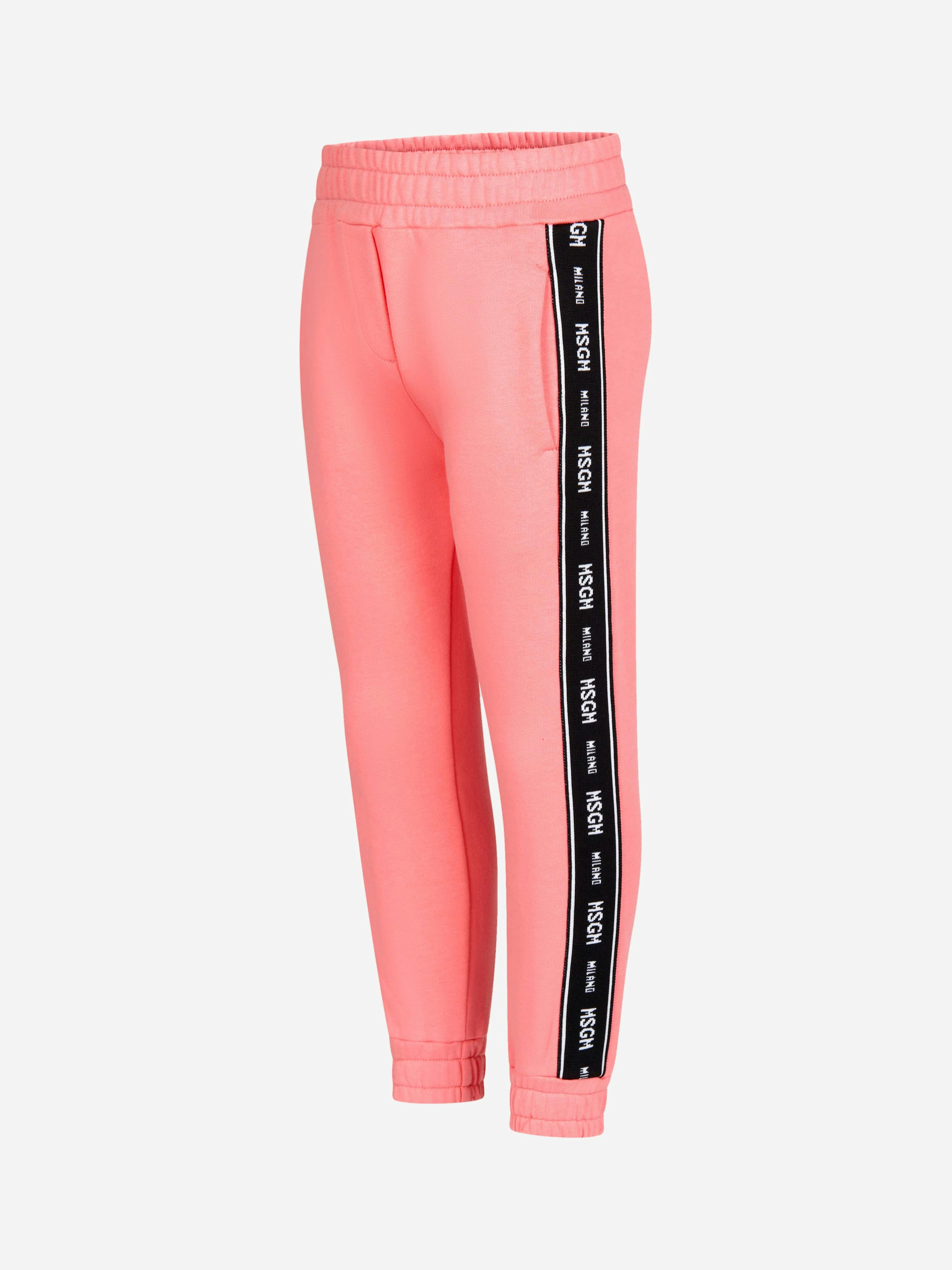 Msgm Girls Pink Joggers - 4 Yrs