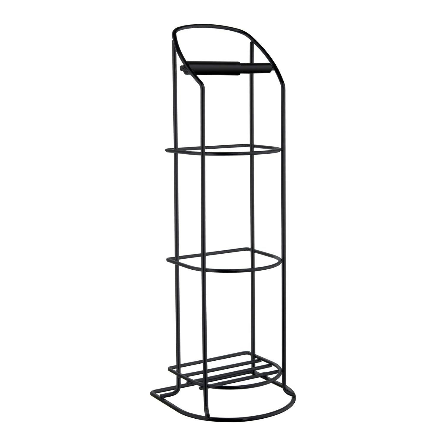 Beslagsboden Black Stainless Steel Toilet Roll Holder Freestanding Bathroom Multi-Roll Holder