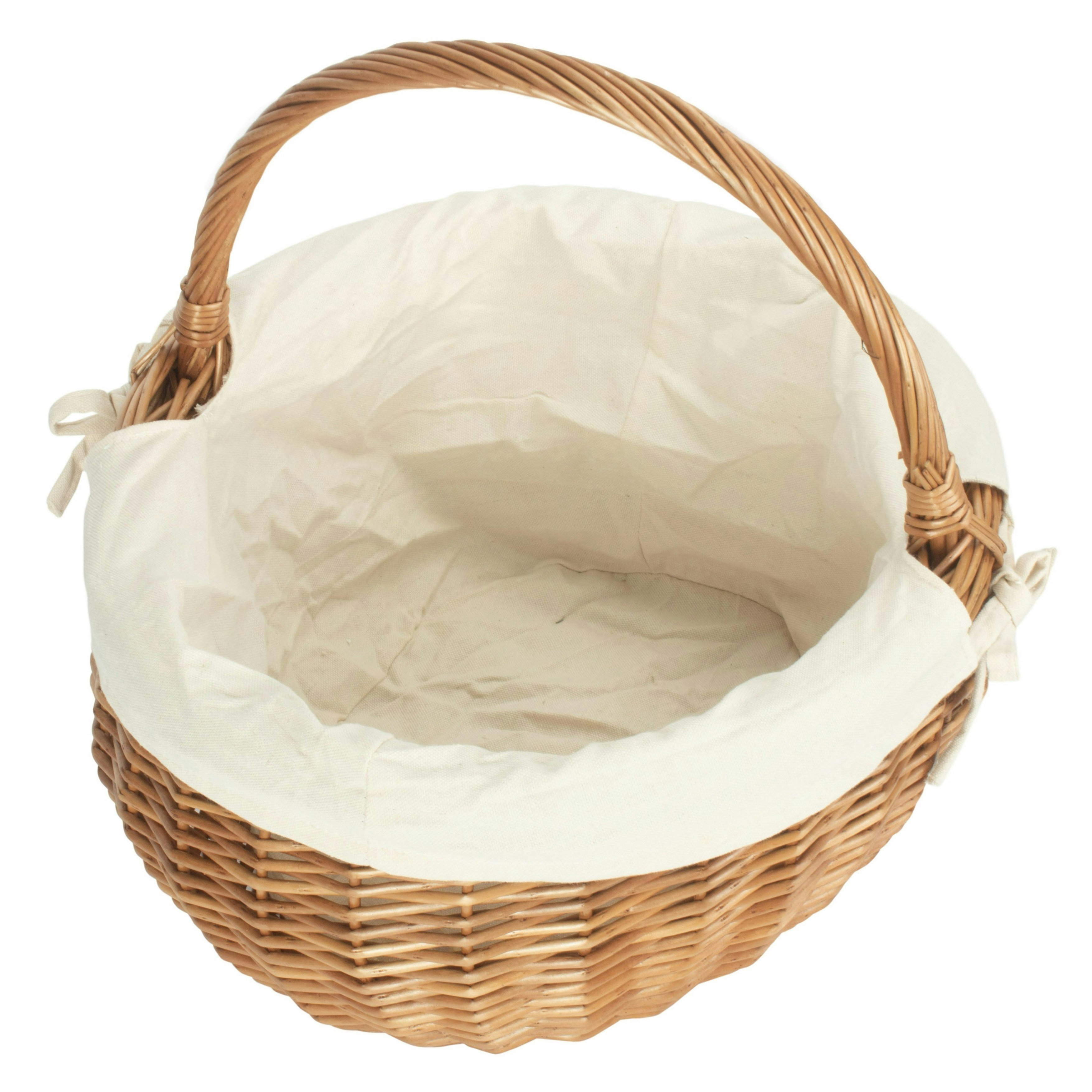 Red Hamper Red/White Hamper Deluxe Wicker Shopping Basket With Lining - Small
