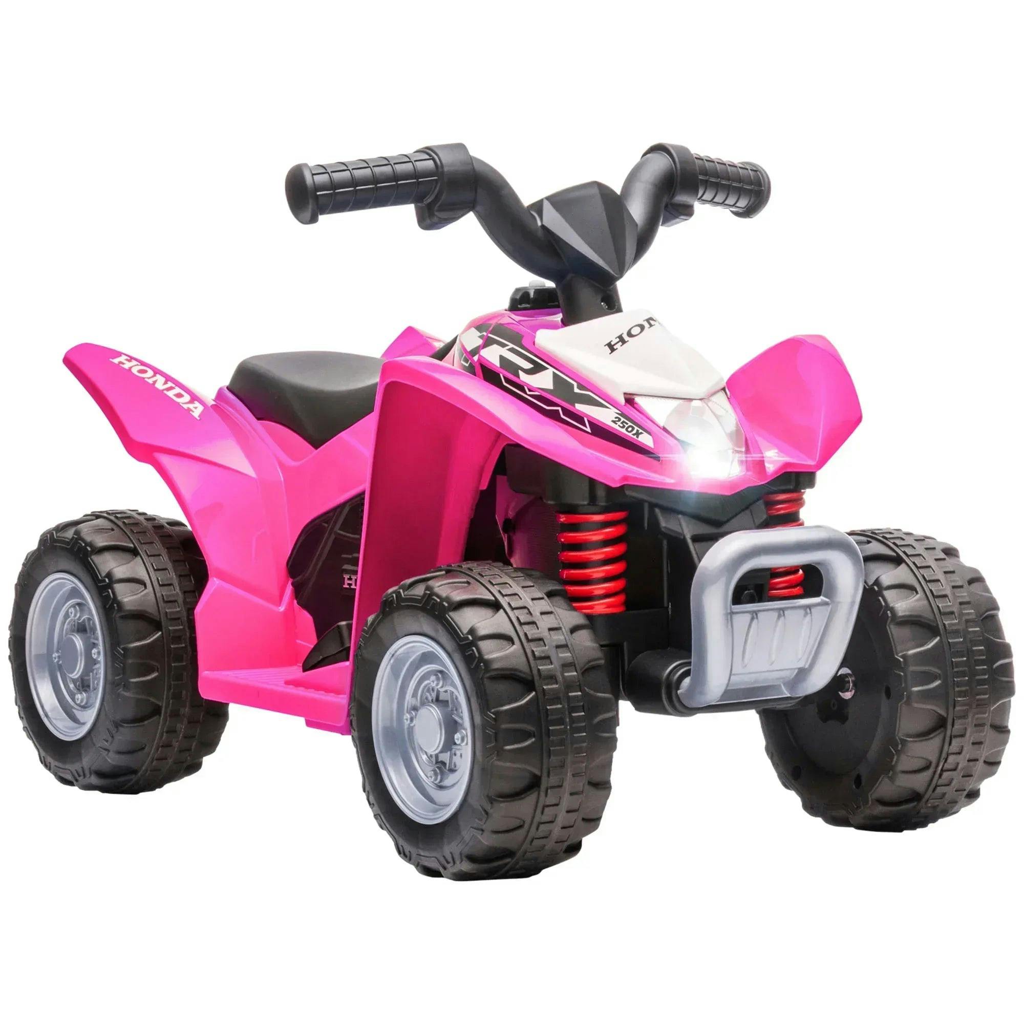Bobobiy Pink Honda Licensed Kids Electric Quad Bike, 6V Atv Ride On For Ages 1.5-3 Years,