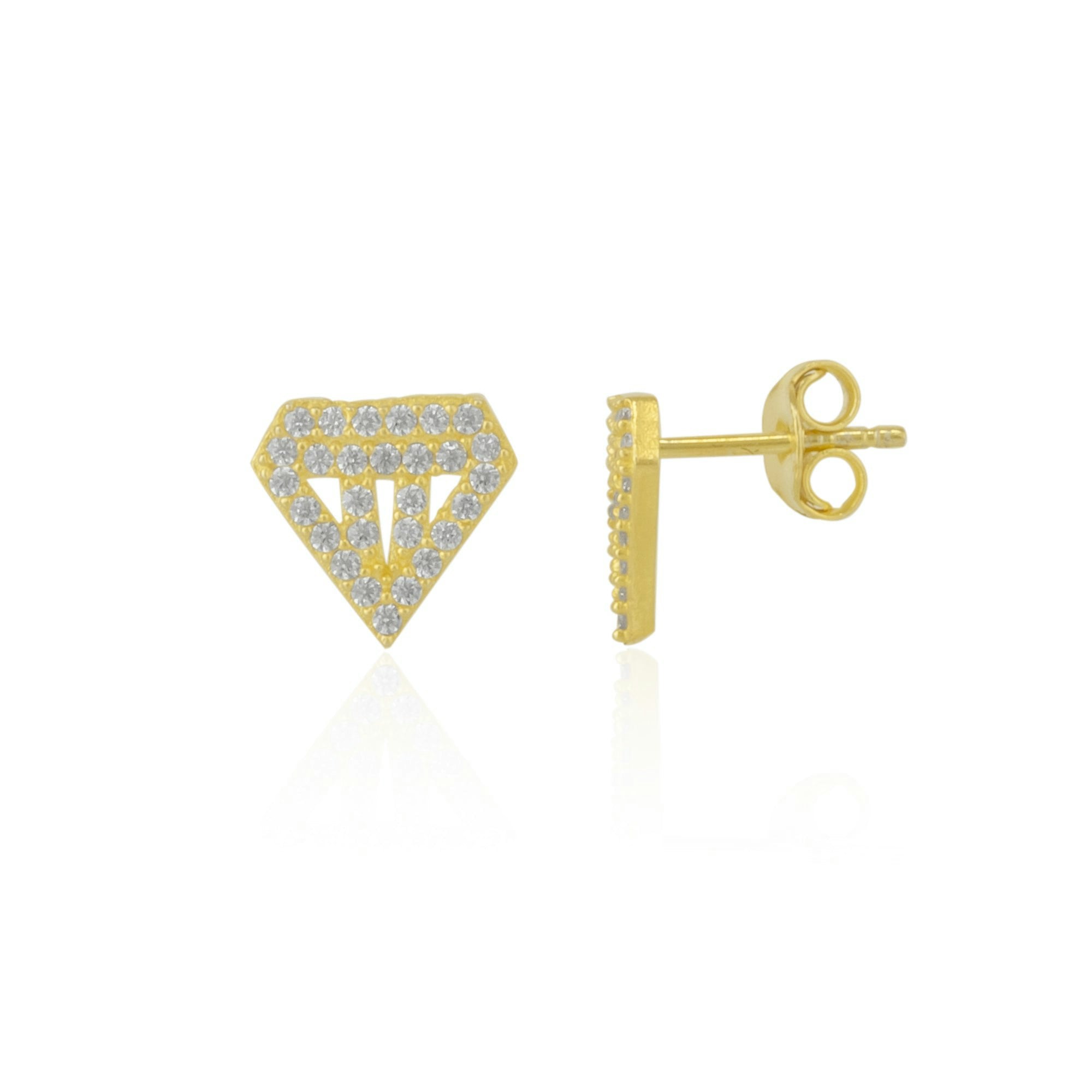 Spero London Silver Sterling Diamond Stud Earrings - Image 2