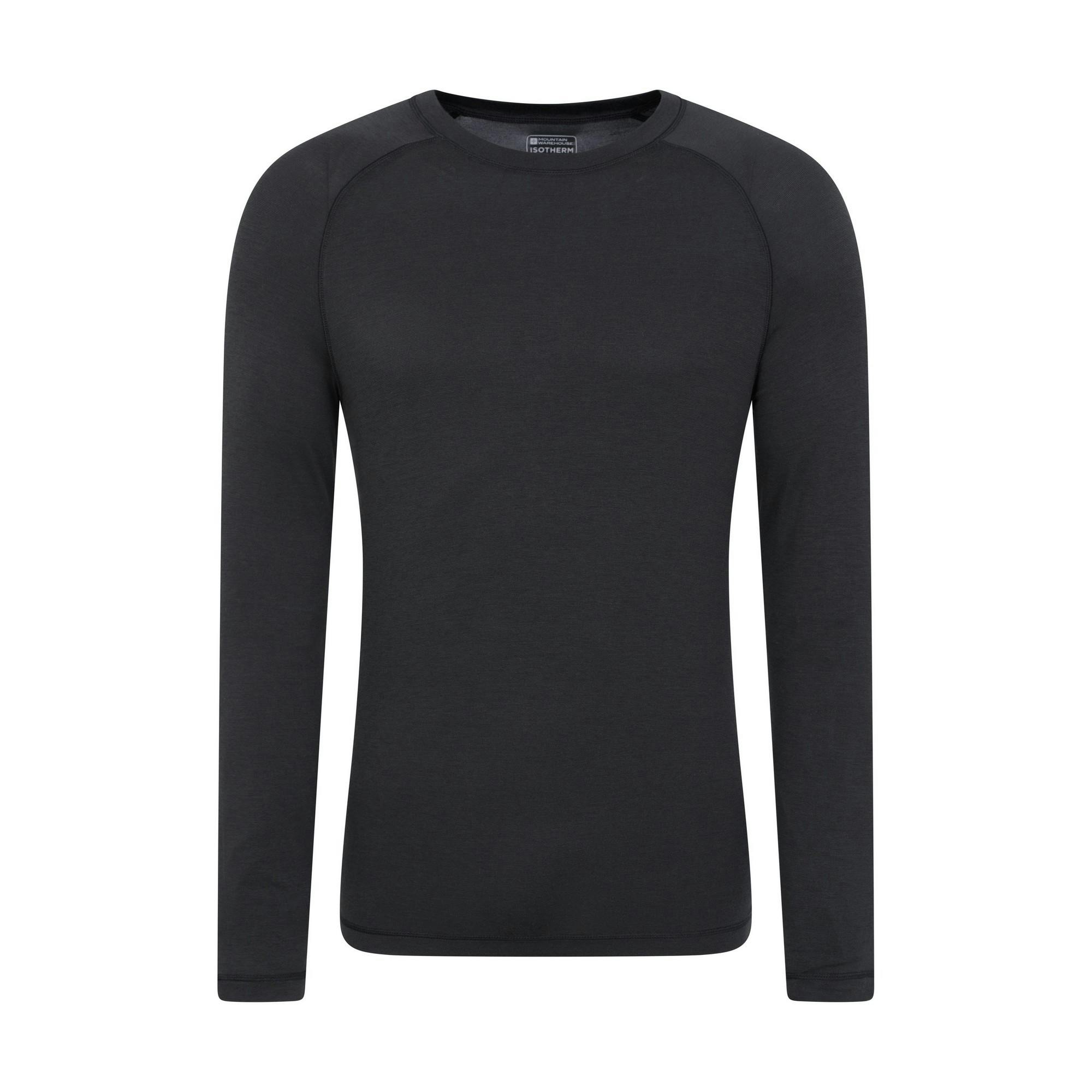 Mountain Warehouse Men's Black Keep The Heat Thermal Top - L - 37% Acrylic/32% Polyester/25% Viscose/6% Elastane