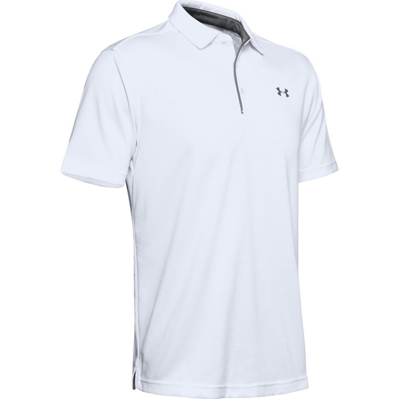 Under Armour Men's White Tech Polo Shirt - /Graphite - /Graphite - M - 100% Polyester