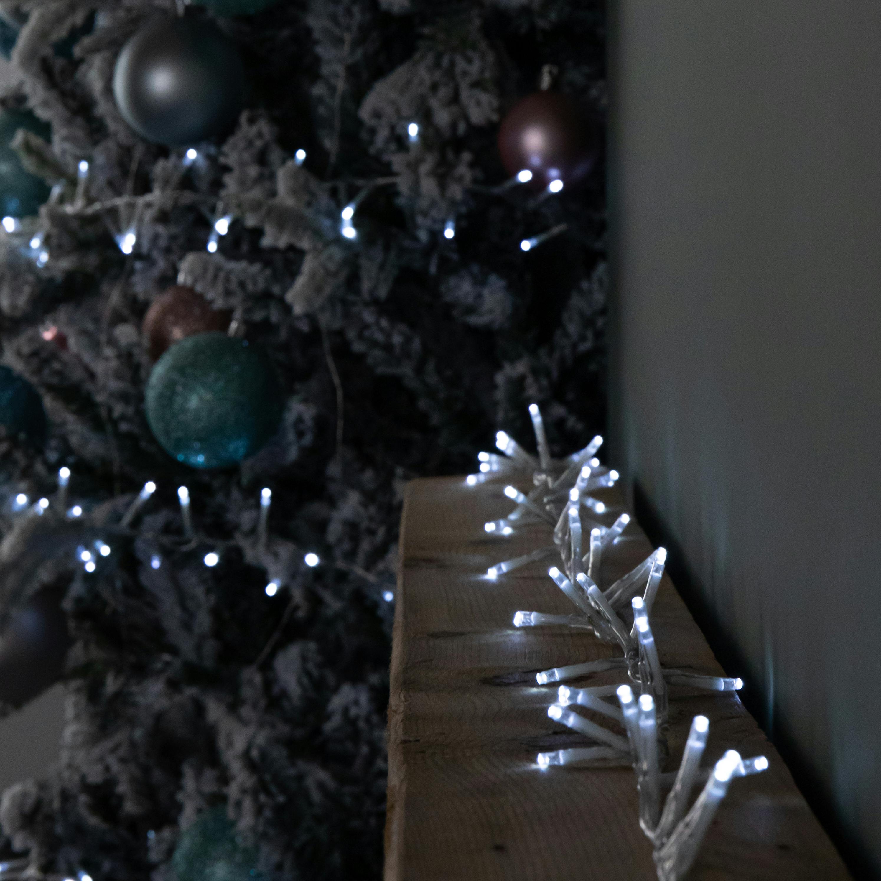 Rackhams White 18.7M 750 Led Treebrights Christmas String Lights With Timer In On Clear Cable