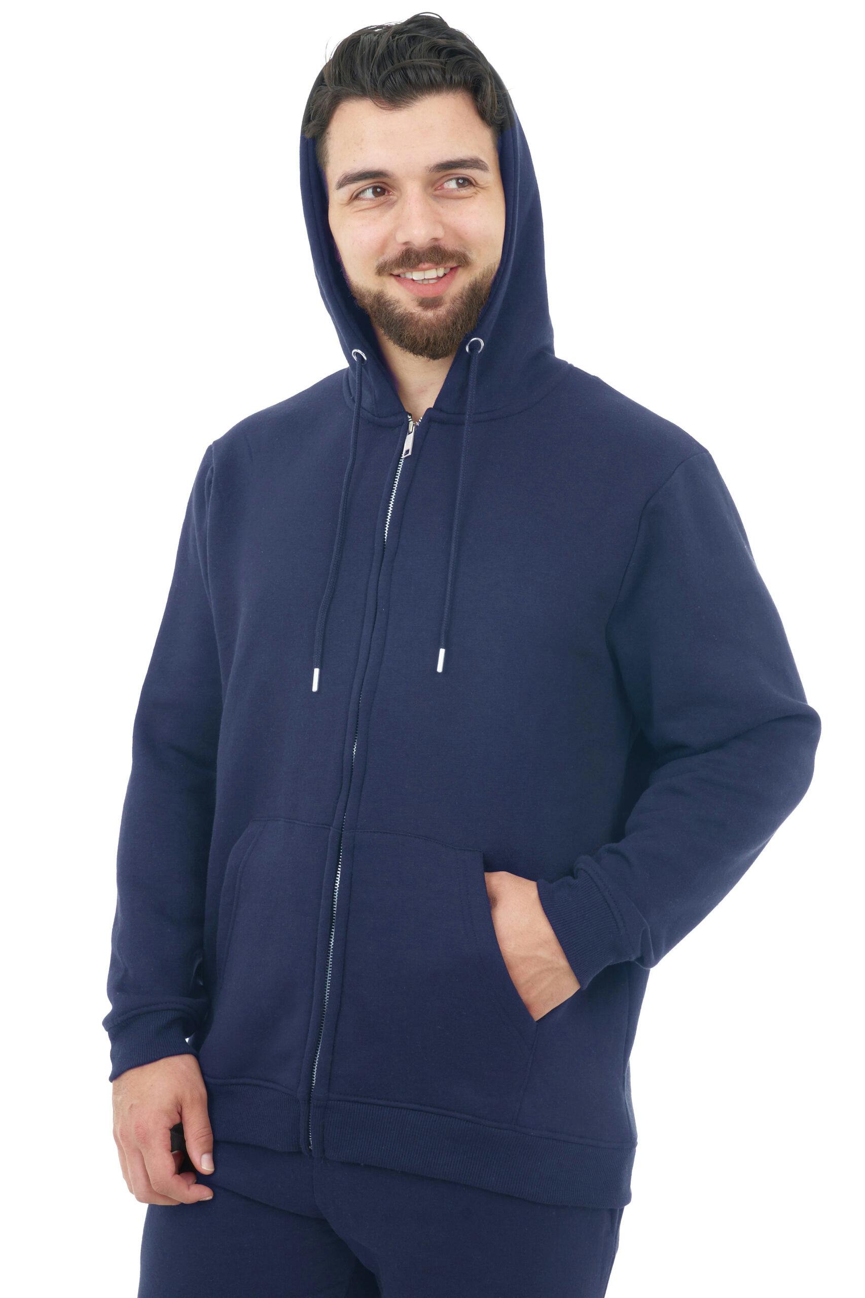 Smart Living Men's Zip-Up Hoodie - Eco-Friendly, Soft & Stylish - Navy