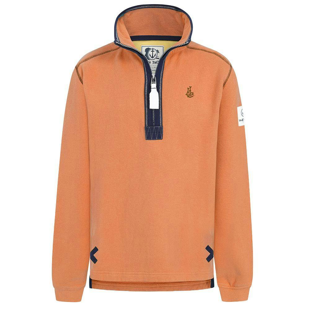 Lazy Jacks Boys Orange Quarter Zip Sweatshirt - 7-8 Years - 100% Cotton