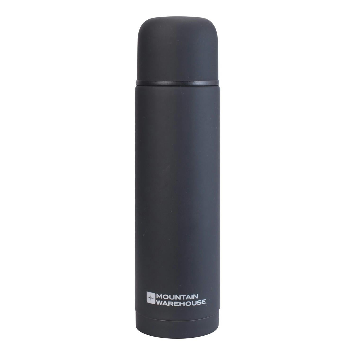 Mountain Warehouse Black Rubberised 500Ml Flask - One Size - 95% Stainless Steel/4% Polypropylene/1% Silicone