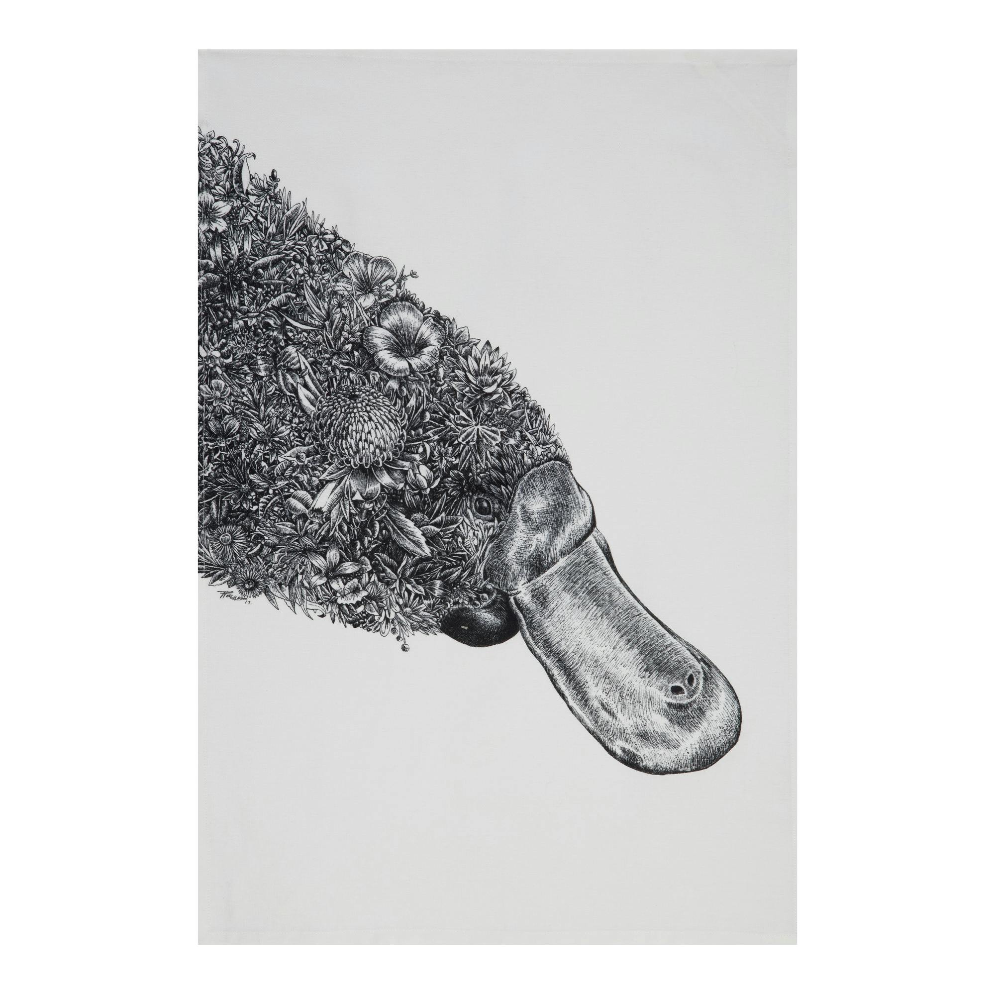Rackhams White Marini Ferlazzo Platypus Tea Towel - Cotton - Tea Towel