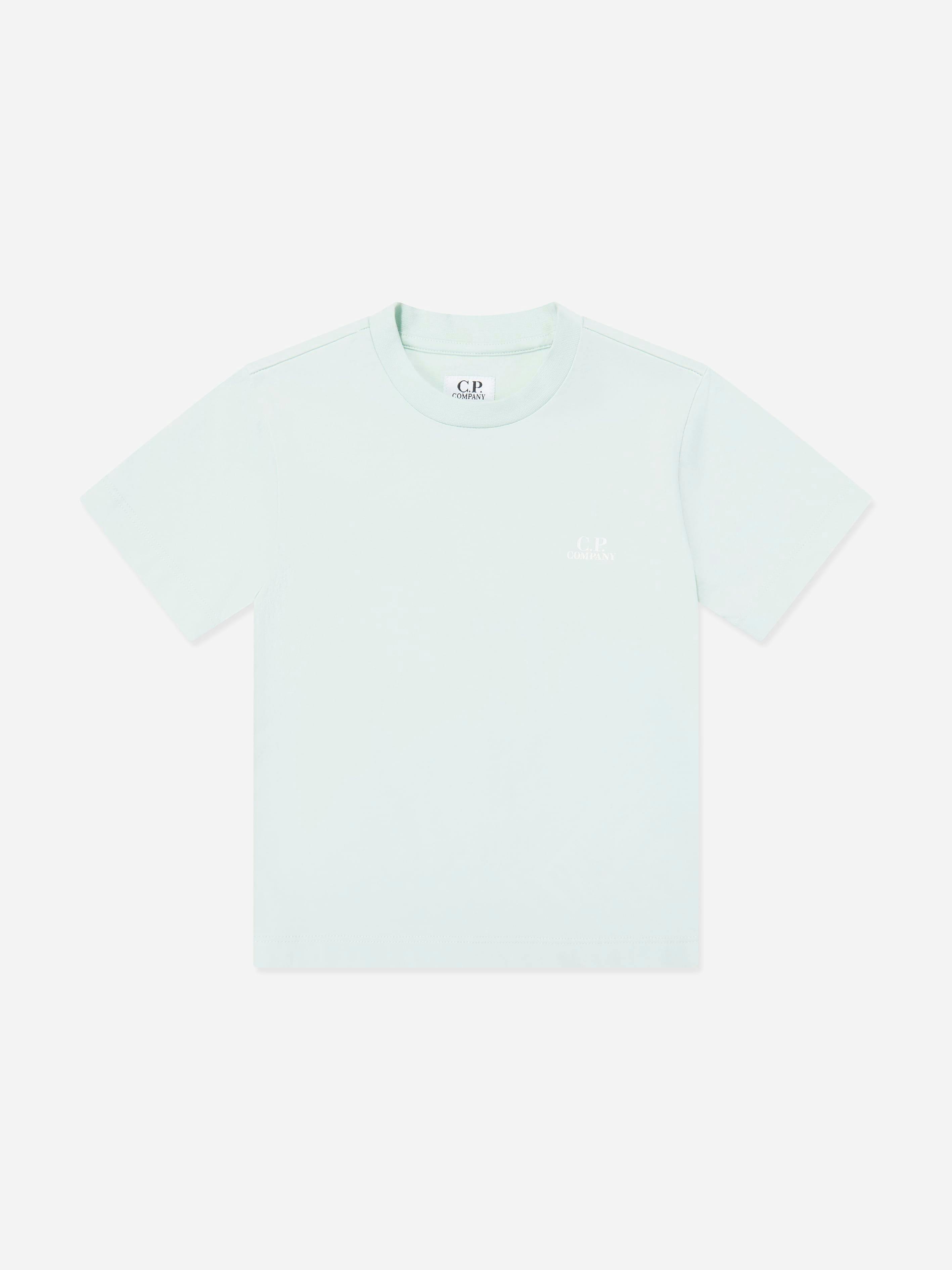 C.p. Company Boys Blue Cotton Jersey Logo T-Shirt In - 10 Yrs