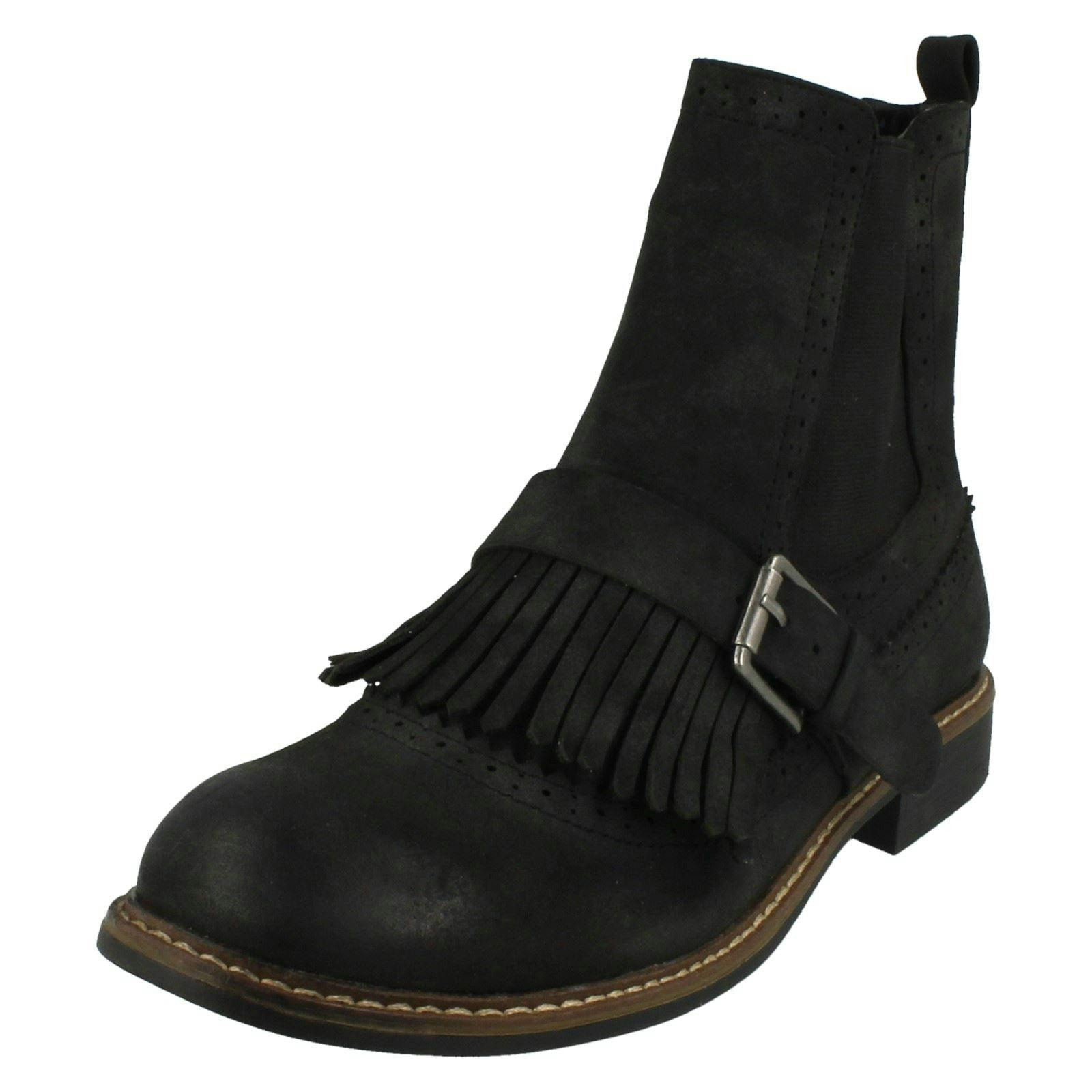 Down To Earth Women's Black Flat Ankle Boots - Uk 8