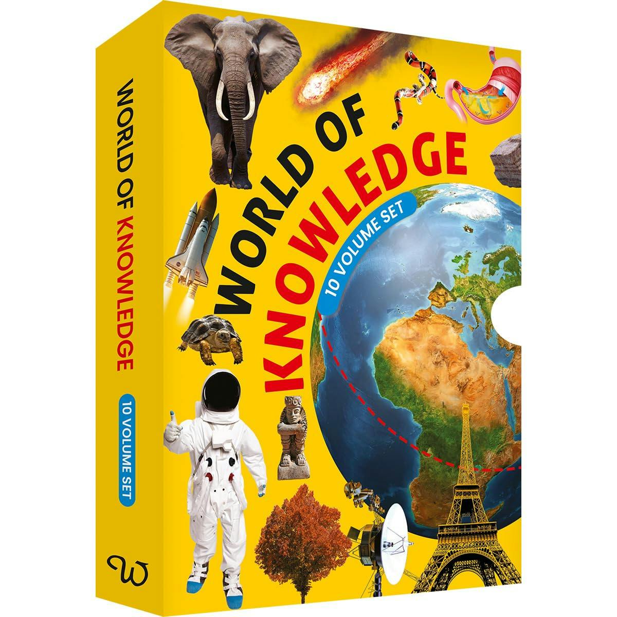 Various Publishers World Of Knowledge Encyclopedia For Kids Boxed Set Of 10 Books (Earth, Amazing Facts, Animals, History, Human Body And More)