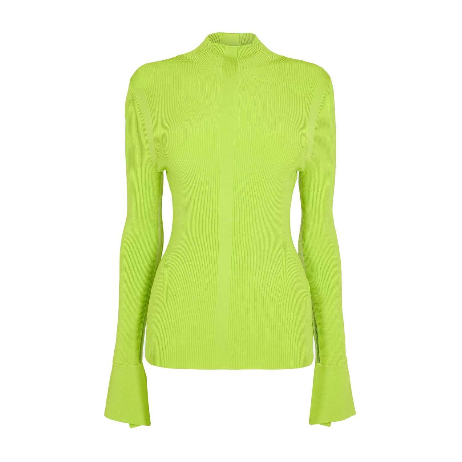 Boss Women's Yellow / Frescia Viscose Fitted Long-Sleeved Sweater Top - Bright - 12 Uk - Bright - 75% Viscose/23% Polyamide/2% Elastane
