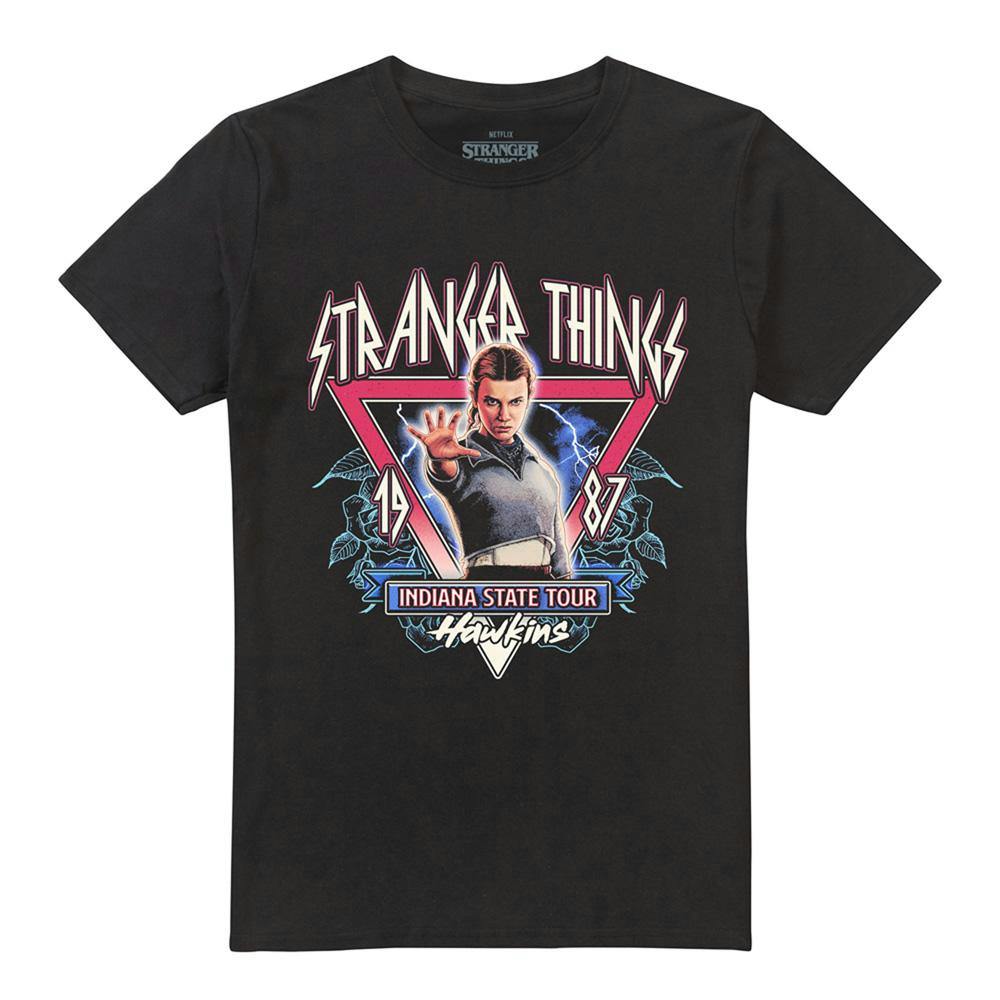 Stranger Things Unisex Black Adult Eleven 87 Tour Back Print T-Shirt - S