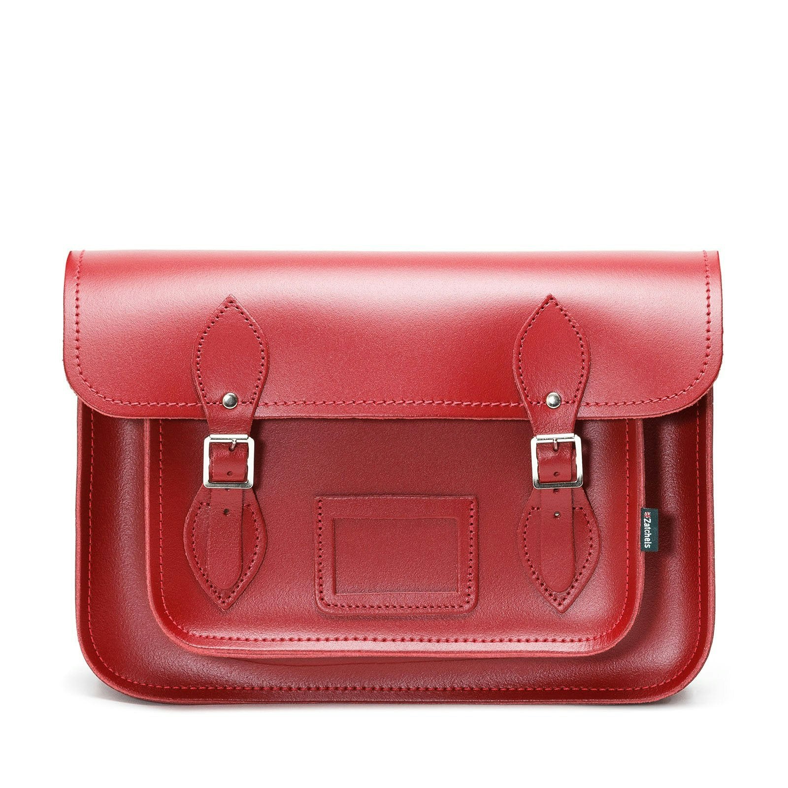 Zatchels Red Handmade Leather Satchel - 11.5"