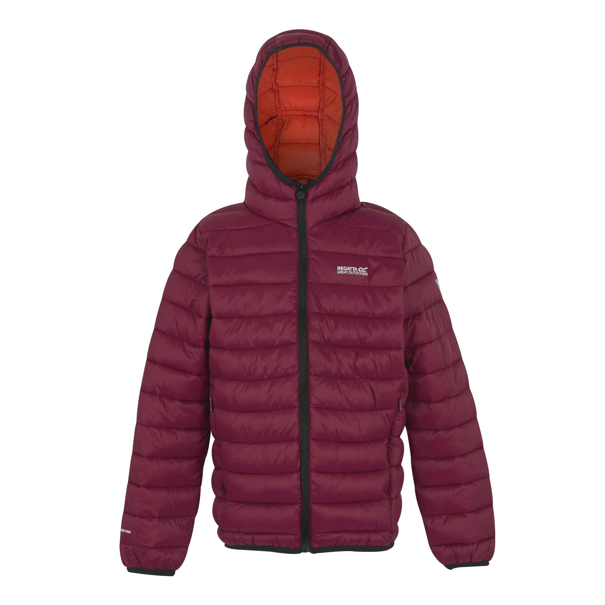 Regatta Dark Kids Marizion Hooded Padded Jacket - Tangerine Tango/ Pimento - Tangerine Tango/ Pimento - 13 Years - 100% Polyamide