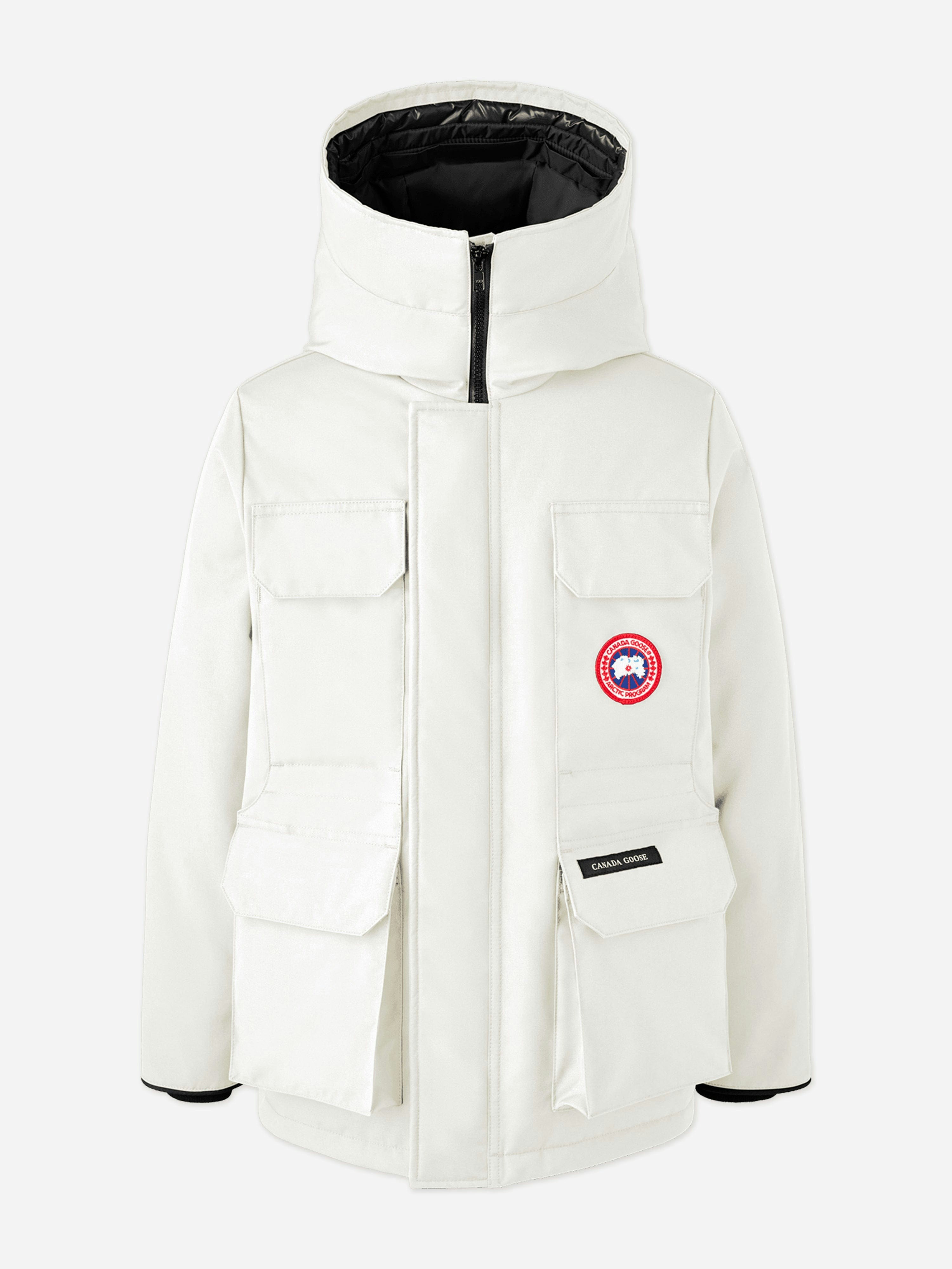 Canada Goose Boys White Kids Down Padded Expedition Parka In - Xs (6 Yrs)