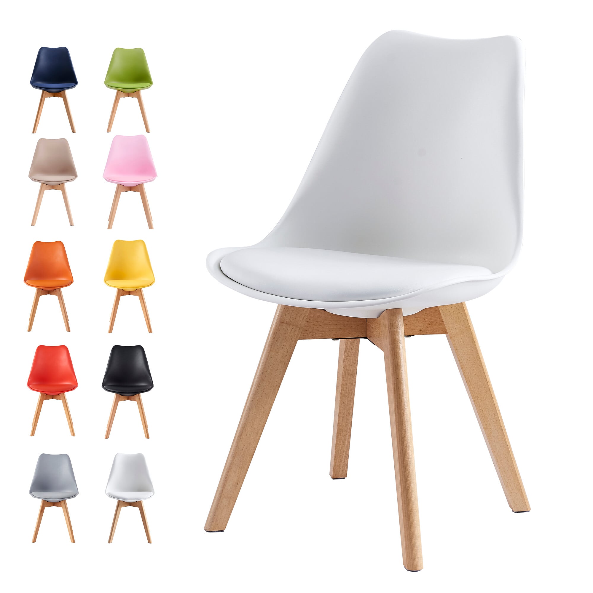 Mcc Eva White Padded Single Dining Chair - Image 3