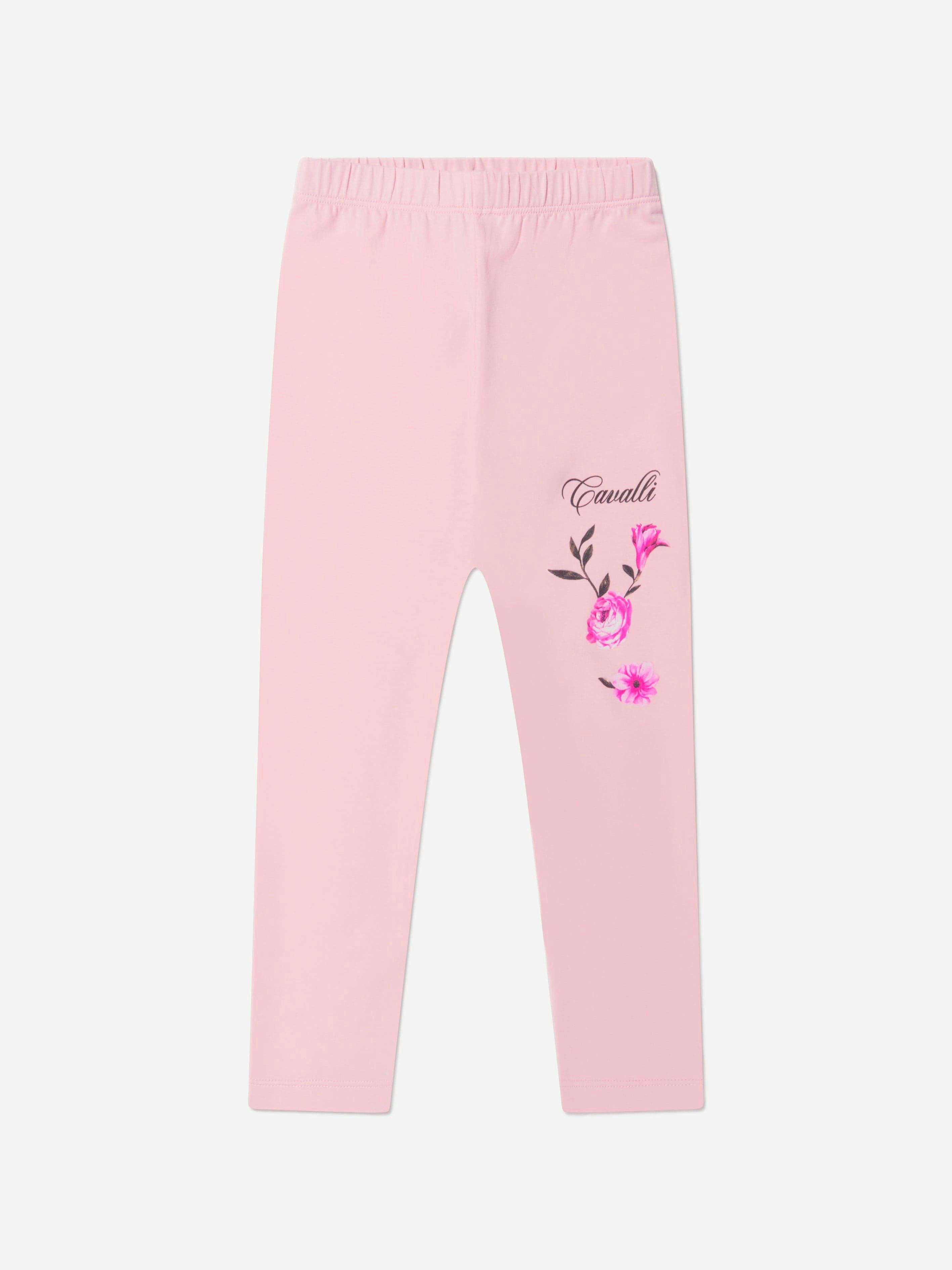 Roberto Cavalli Girls Pink Cotton Fleece Joggers - 12 Yrs