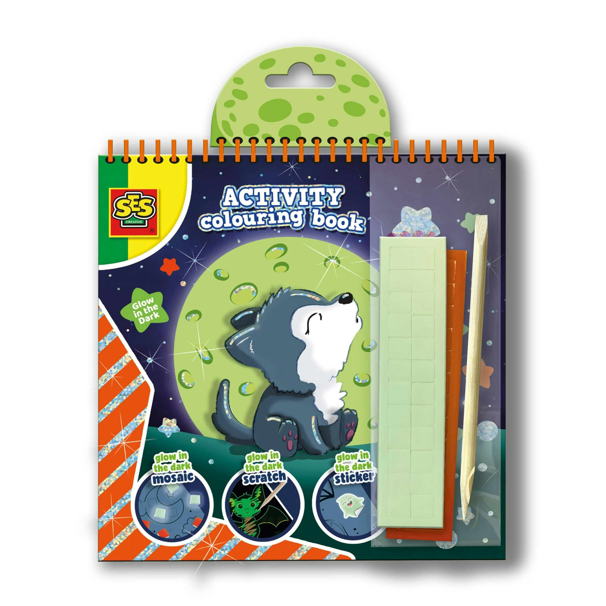 Ses Creative Dark Activity Colouring Book Glow In The 3 In 1