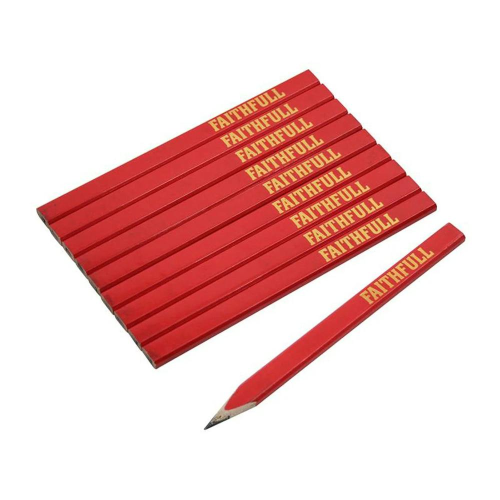 Faithfull Red Fsc Carpenter's Pencils - / Medium (Pack 10) - Multi Colour - Multi Colour - One Size