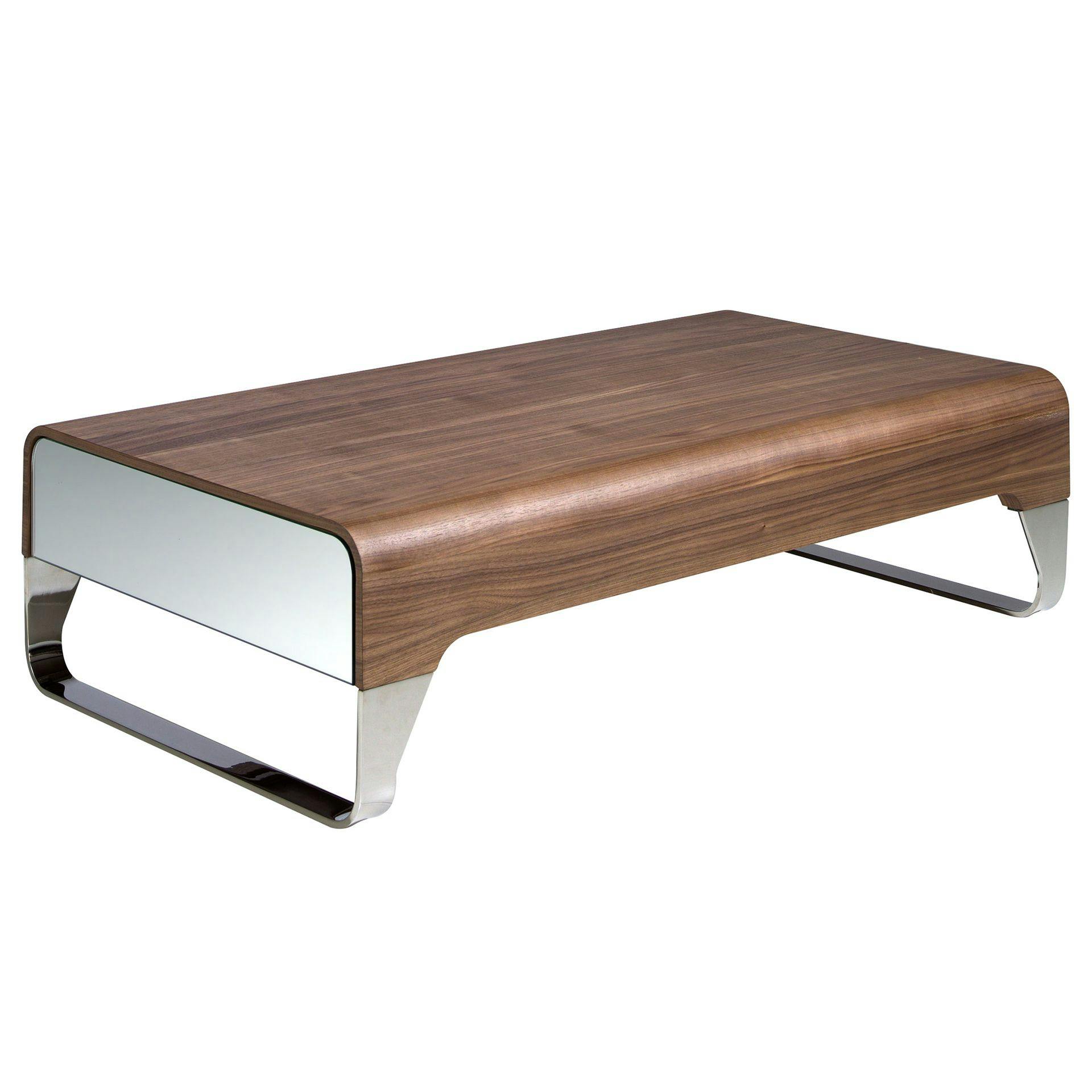 Rackhams Rectangular Coffee Table Walnut And Chrome-Plated Steel 2001