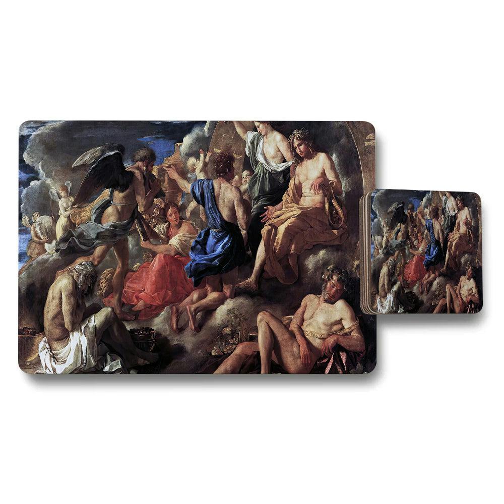 Rackhams Baroque Painting Placemats And Coaster Set With Classical Artwork
