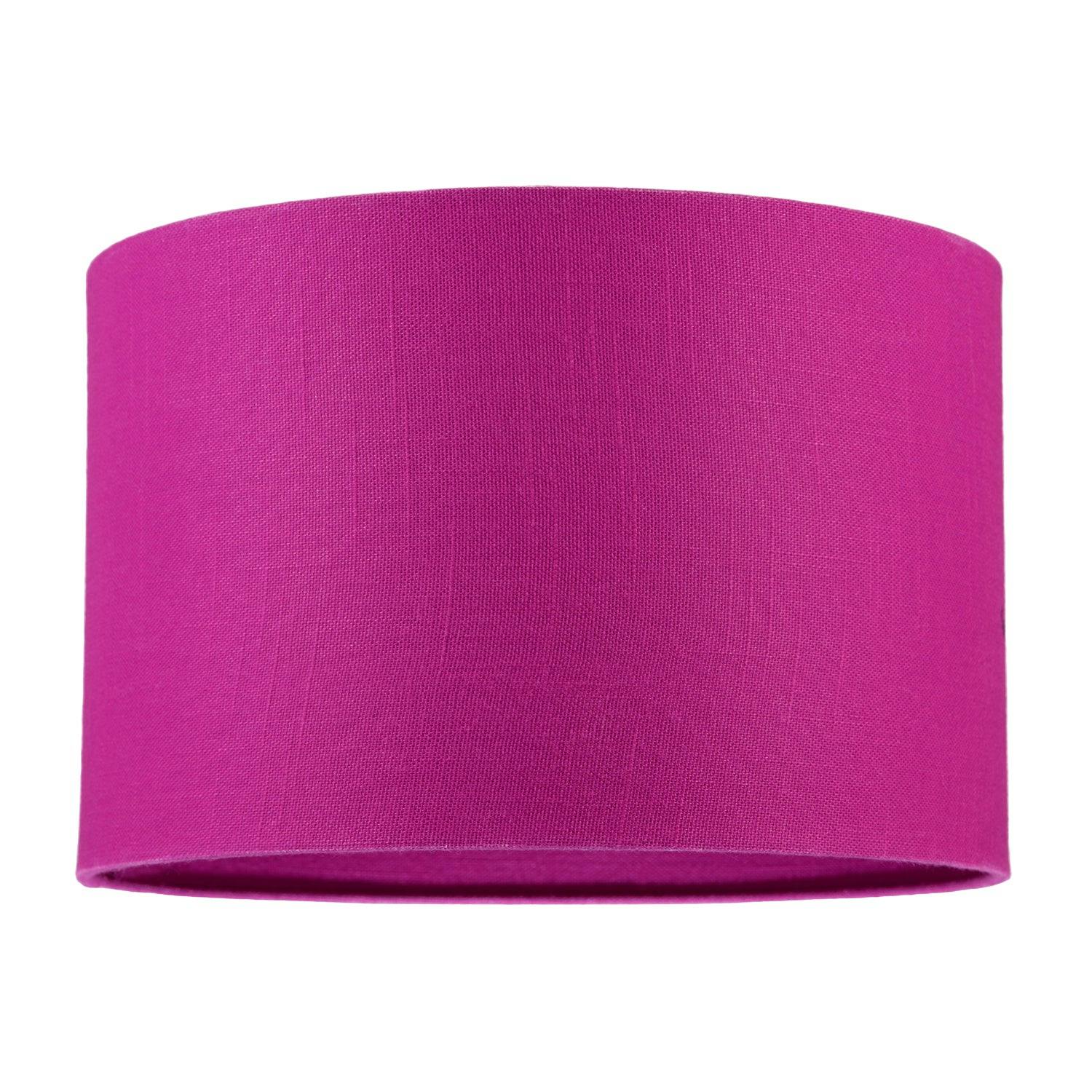 Rackhams Light Designer Raspberry Rose Textured Linen Fabric Circular Lamp Shade