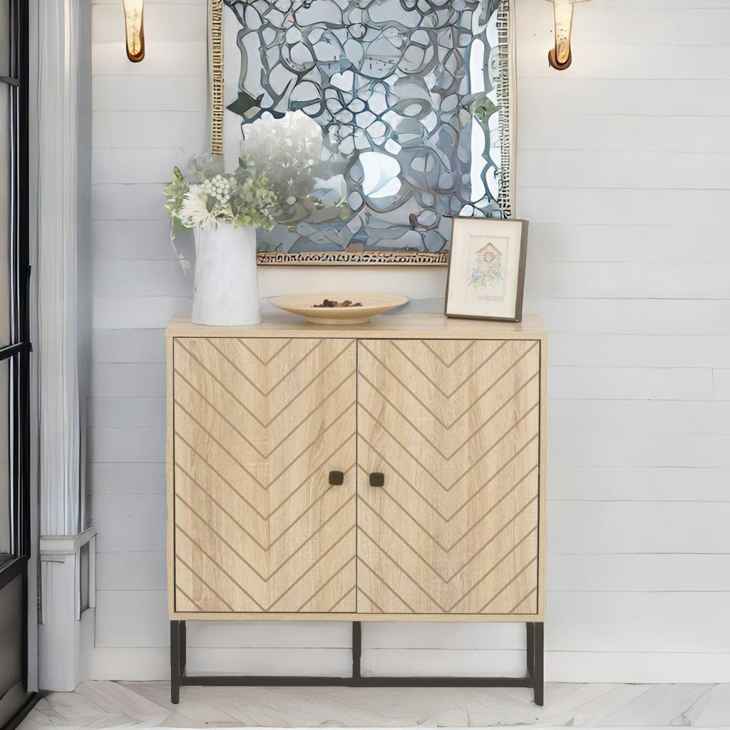 Rackhams Brown Sideboard Buffet Cabinet Storage Furniture Natural