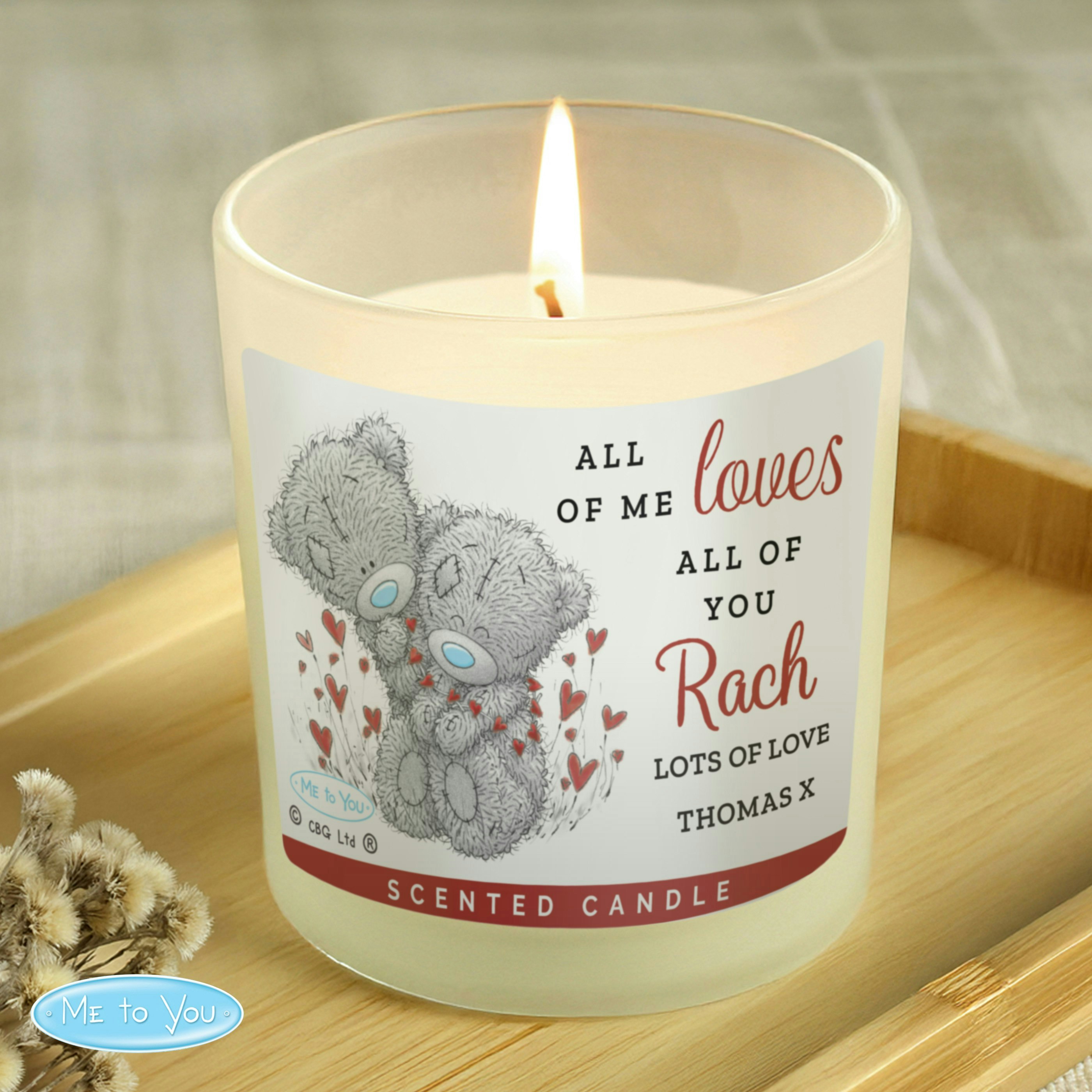 Rackhams Personalised Me To You Love Scented Candle Jar