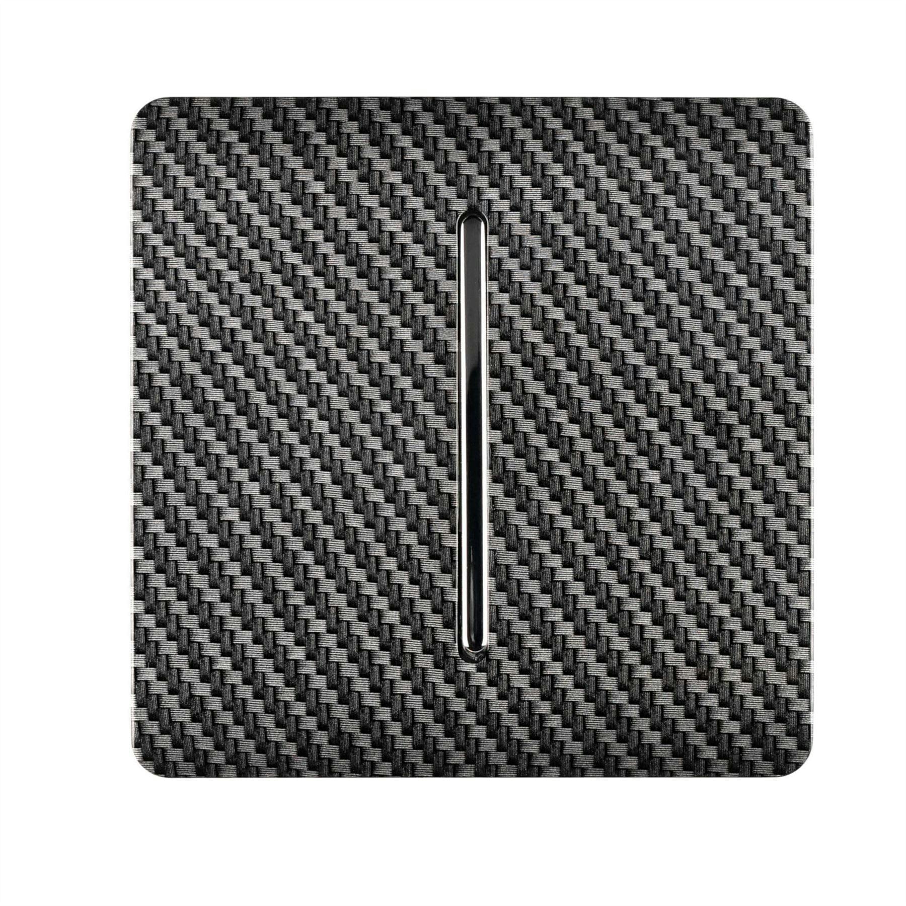 Trendi Switch Light 1 Gang 1 Or 2 Way Rocker Switch In Carbon Fibre