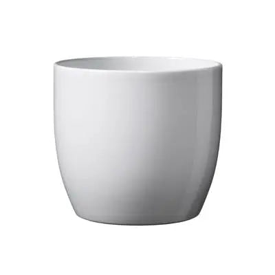 Rackhams White Classic Ceramic Plant Pot - Stylish Planter For Houseplants - Medium Fits 12-13.5Cm Diameter Nursery Pot