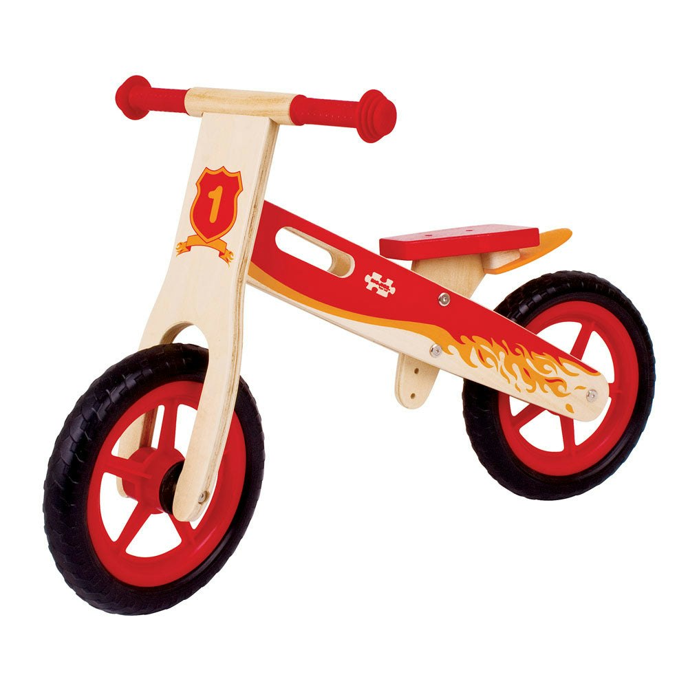Bigjigs Toys Red My First Wooden Balance Bike, Push And Go