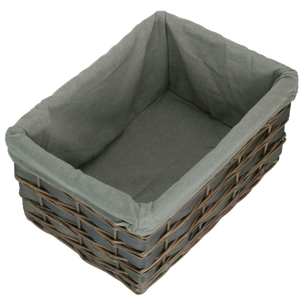Red Hamper Red/Grey Hamper Scandi Storage Basket With Lining - Large
