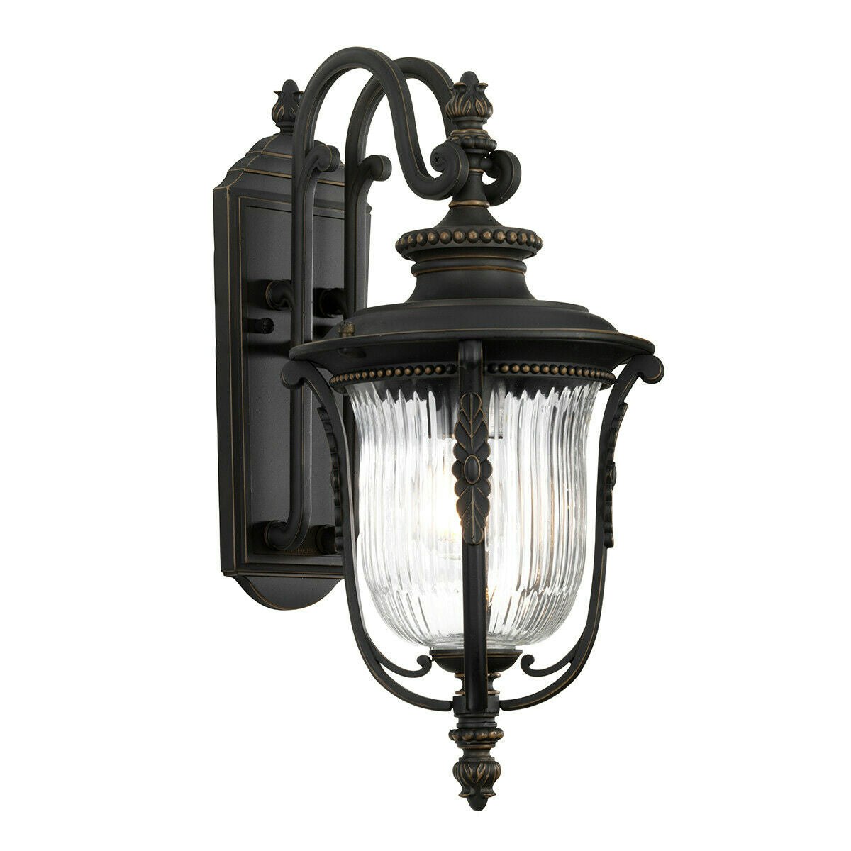 Rackhams Light/Bronze Outdoor Ip44 Outdoor Ip44 1Wall Lantern Rubbed Led E27 100W D01737