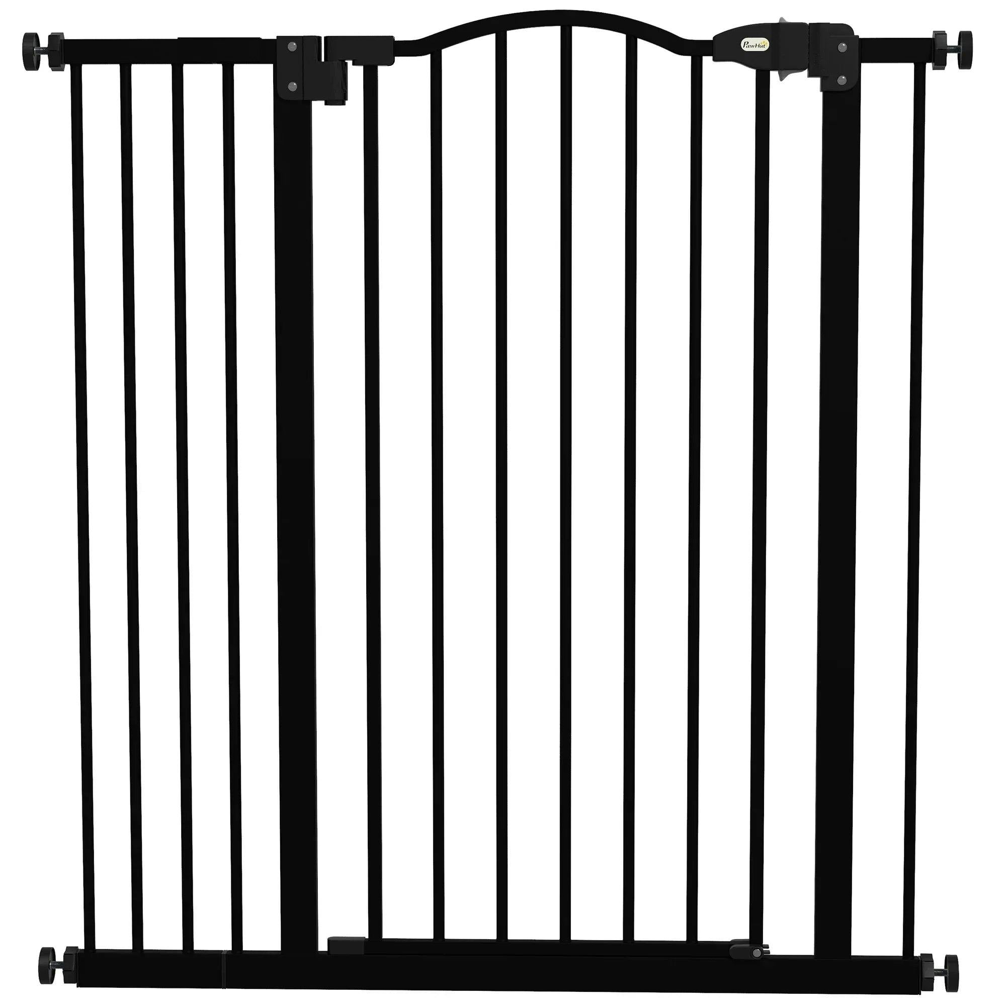 B&Q - 74-94Cm Adjustable Metal Pet Gate Safety Barrier W/ Auto-Close Door Black - Image 3