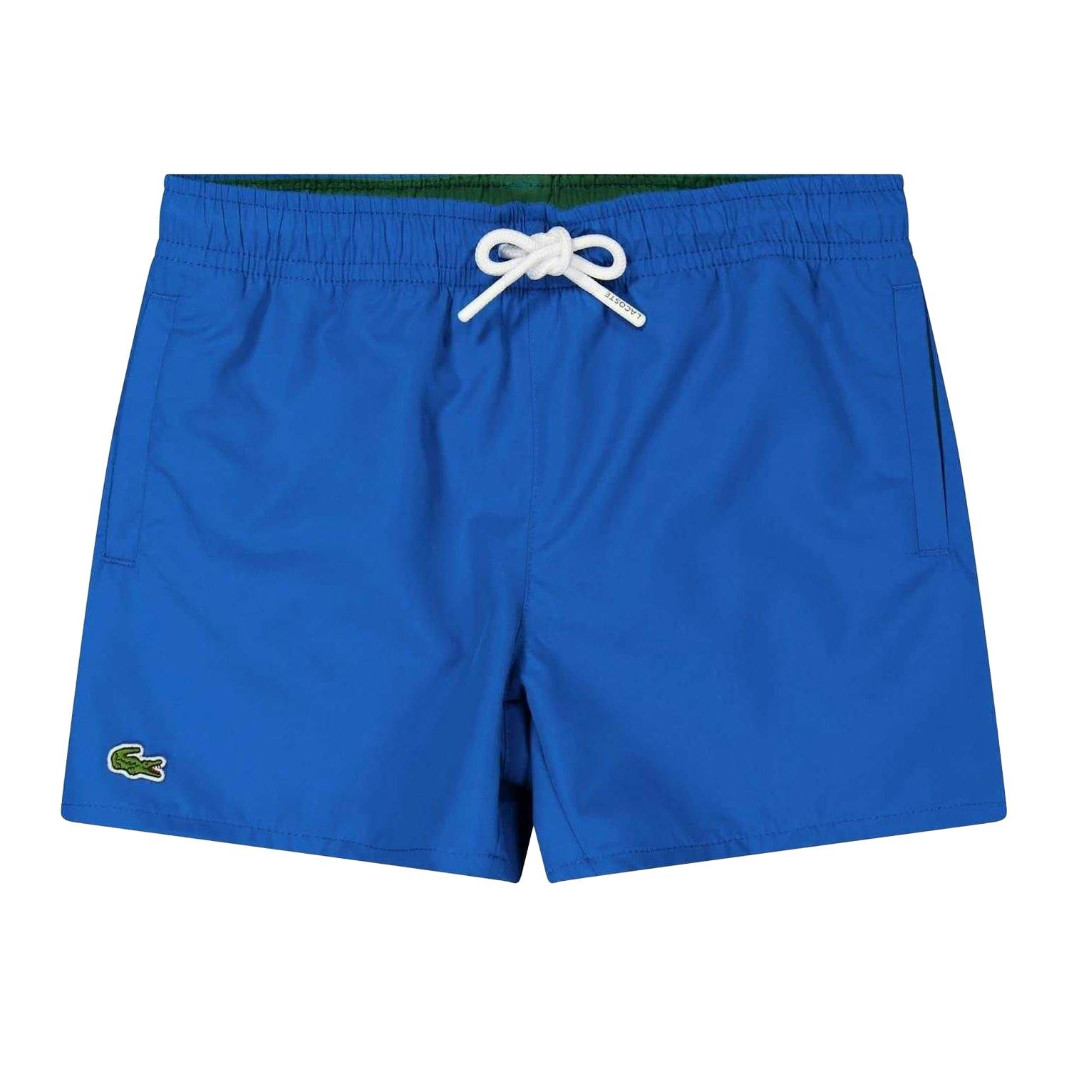 Lacoste Men's Blue Crocodile Print Swim Shorts - 14 Years - 100% Mixed